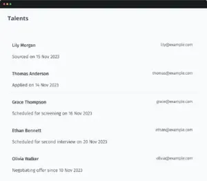 Advanced Talent Search Dashboard - Applicant Tracking Tool