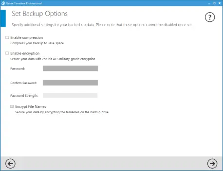 Set backup user interface genie timeline - Data protection tool