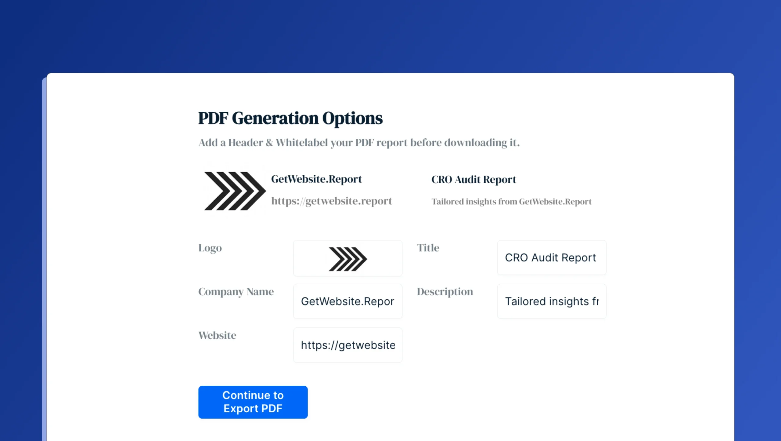 Export in PDF Format Option Feature