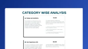 Category Wise website landing page analysis feature