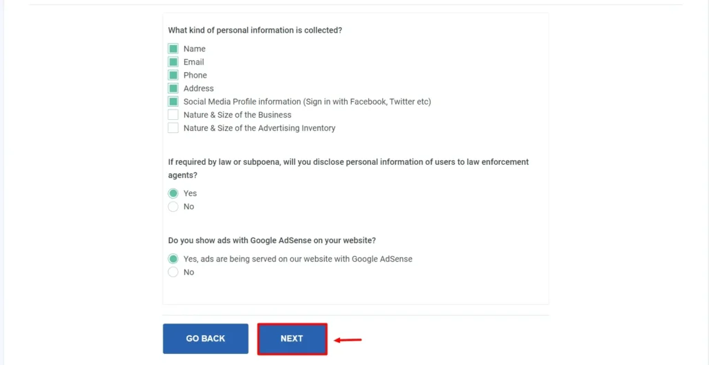 Plugin Interface Detail: Adding Privacy Policy to Website
