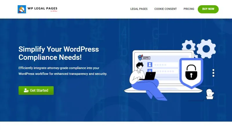 WP-Legal-pages privacy policy genearator homepage displaying website feature and functions