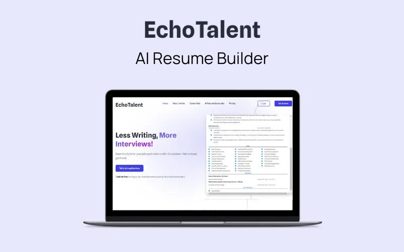 Preview Of EchoTalent - AI Resume Builder