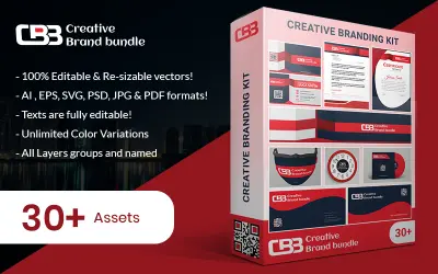 editable vectors in branding template bundle - corporate branding kit