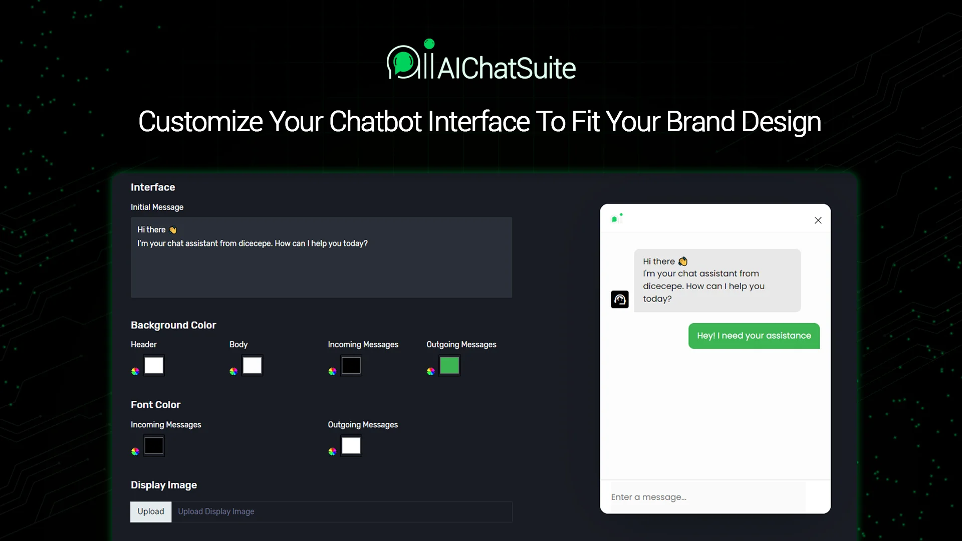 Customize Your Chatbot Interface To Fit Your Brand Design Feature Of AIChatSuite chatbot lifetime deal, ai chatbot lifetime deal, ai chatbot lifetime subscription