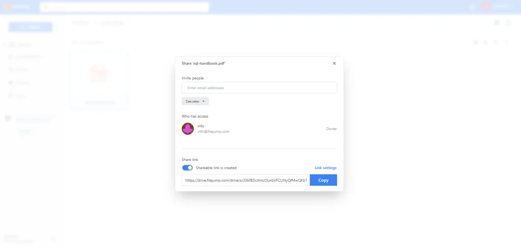 Share Files using a single link Feature