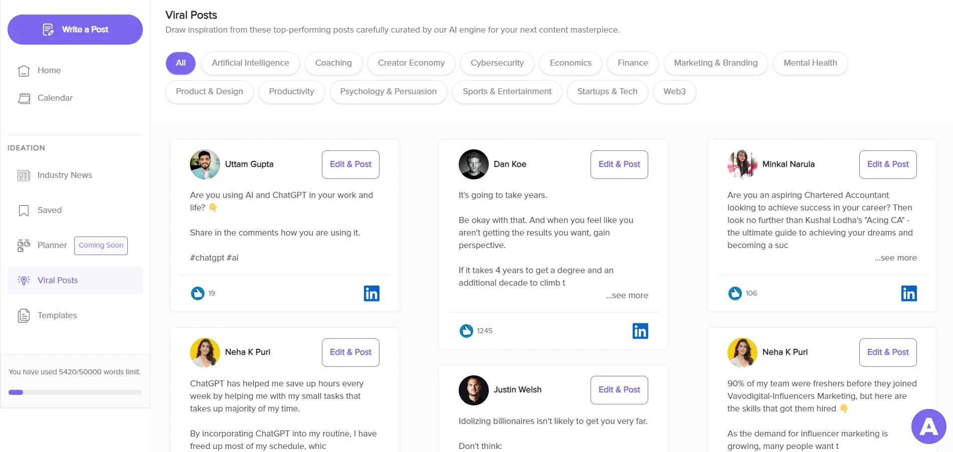 LinkedIn Schedule Planner Feature to build a personal brand on LinkedIN