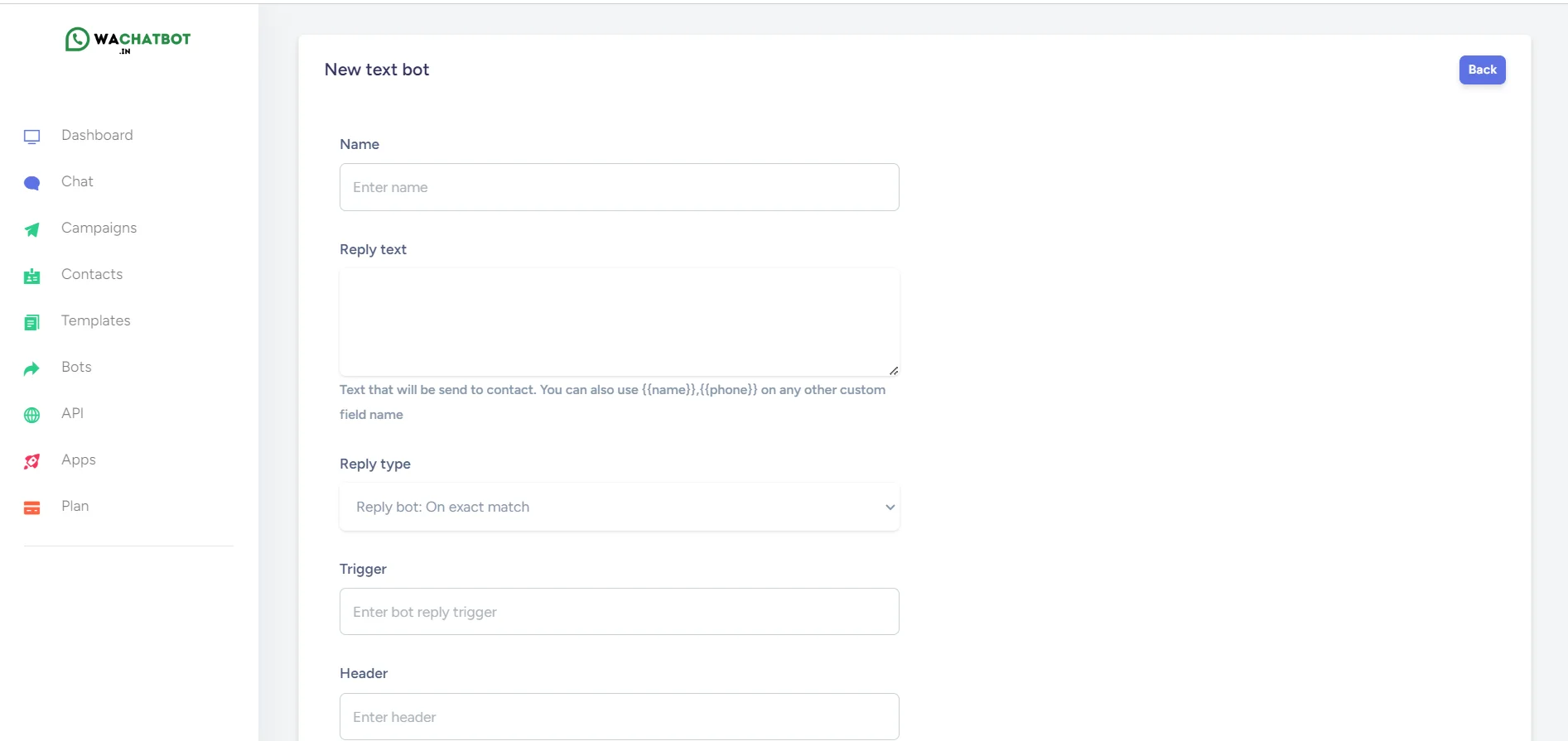 Create WhatsApp Chatbot Feature of Whatsapp Marketing Chatbot
