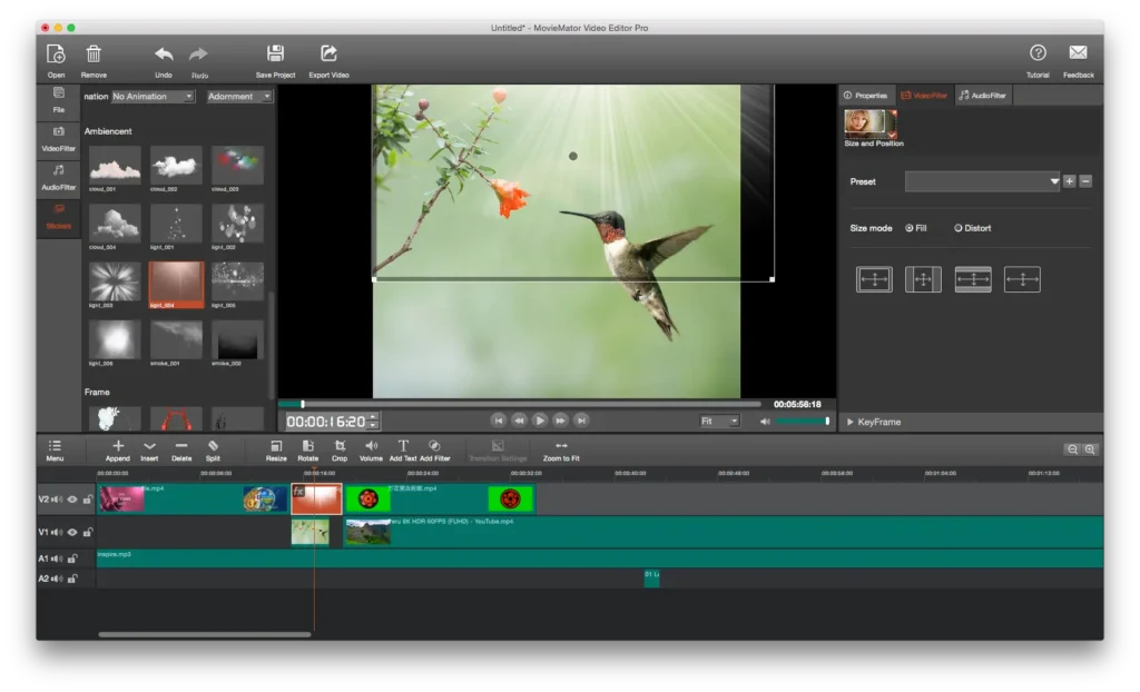 Add amazing effects to your shots in this movie editing software for mac