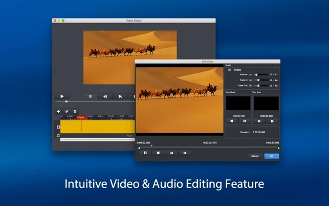 Video and audio editing feature