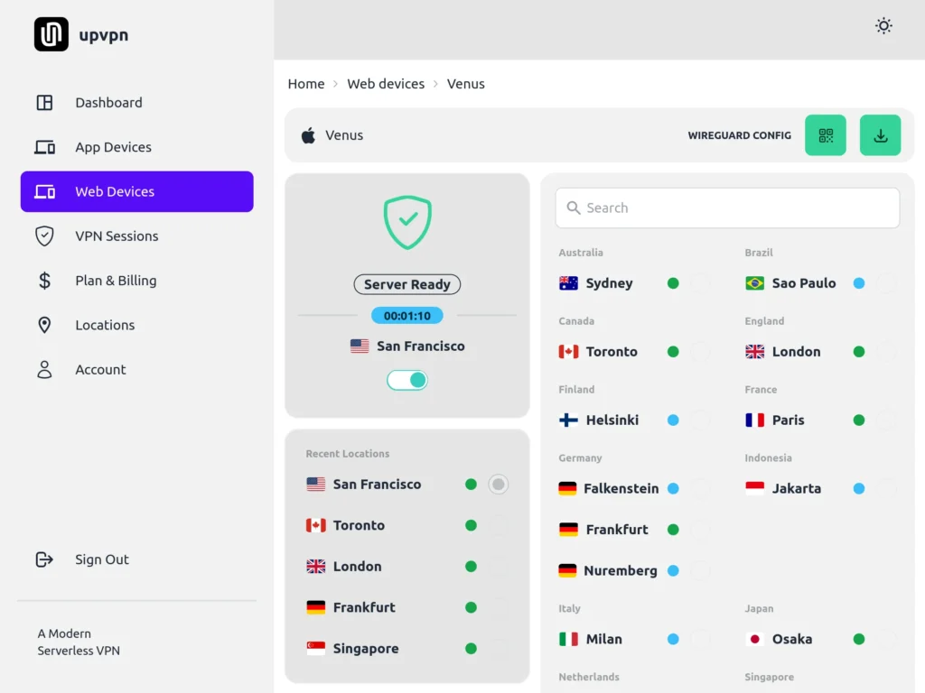 VPN session preview
