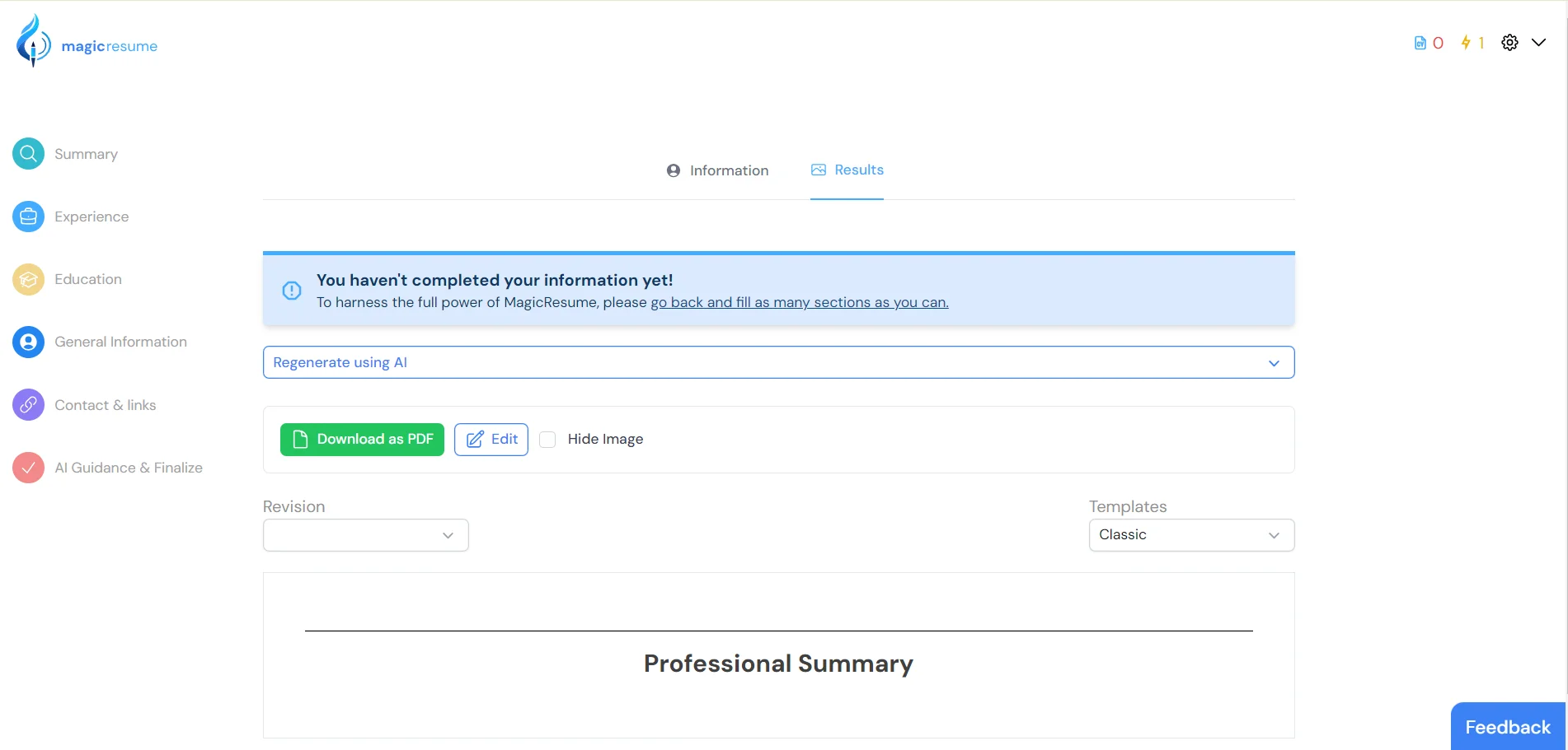 Download Your Resume In Various Formats