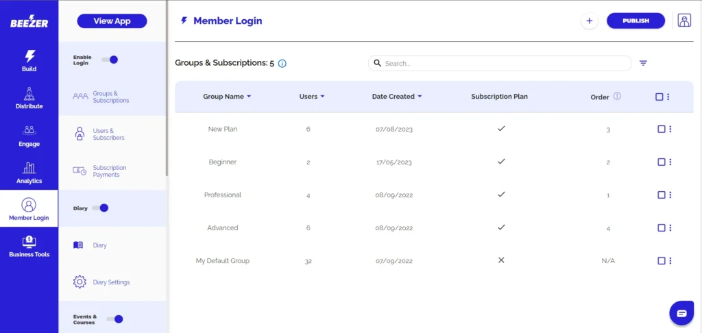Member Login UI