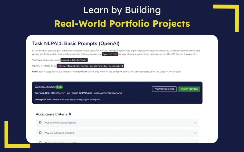 Real world Portfolio projects in SkillReactor - coding for beginners