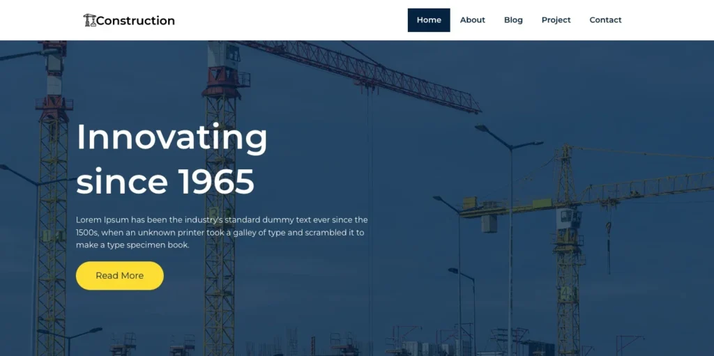 Construction wordpress template preview