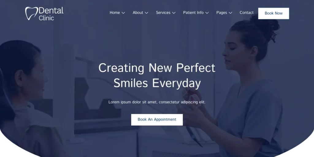 Dental clinic wordpress template preview