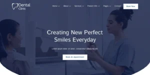 Dental clinic wordpress template preview