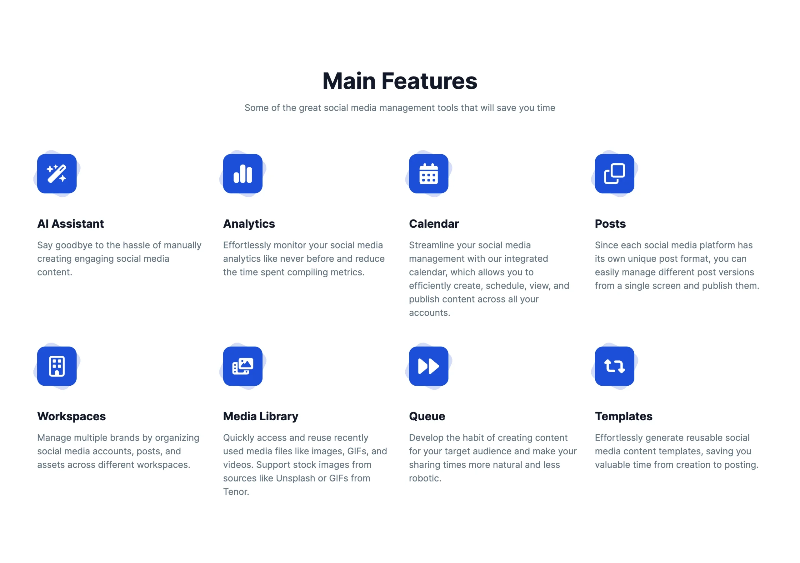 Social Media Management Tool PostBoost Main Features
