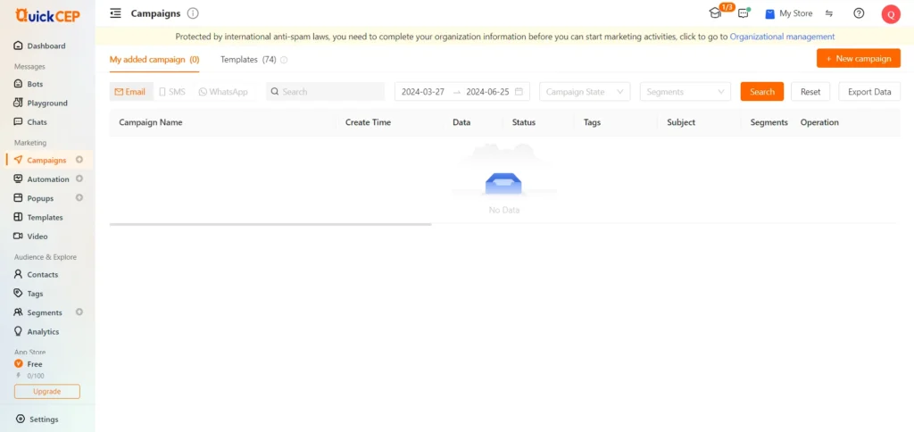 Create Marketing Campaigns with QuickCEP - Conversational AI Chatbot