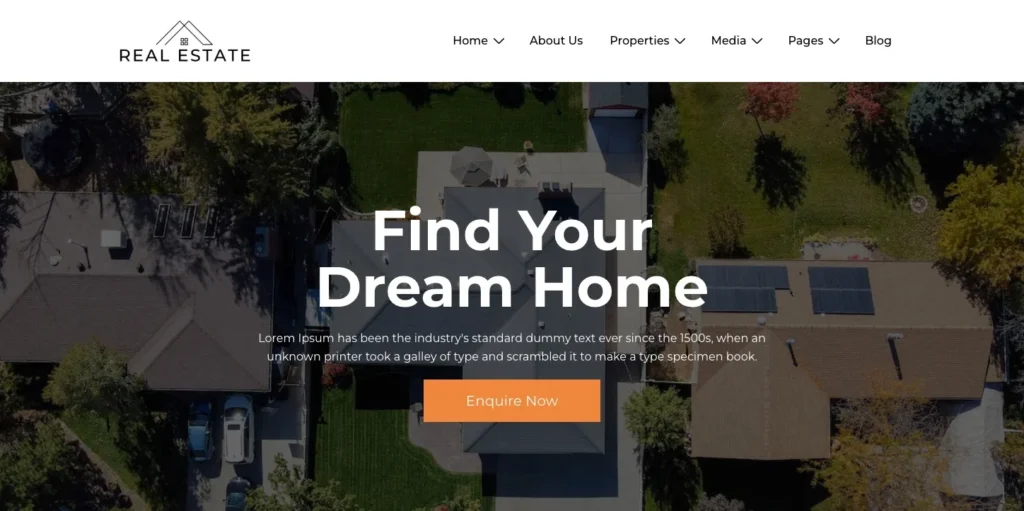 Real estate wp template preview