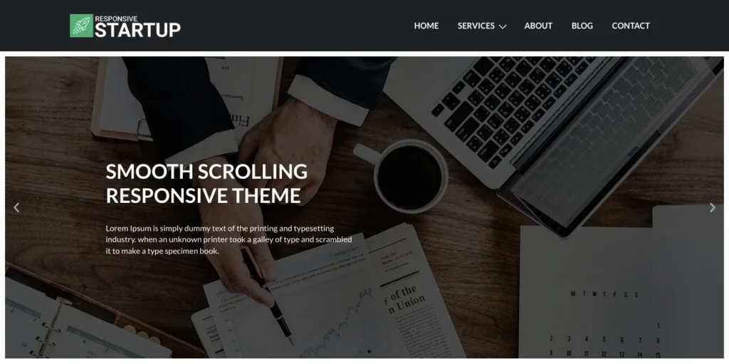 Startup wordpress template preview
