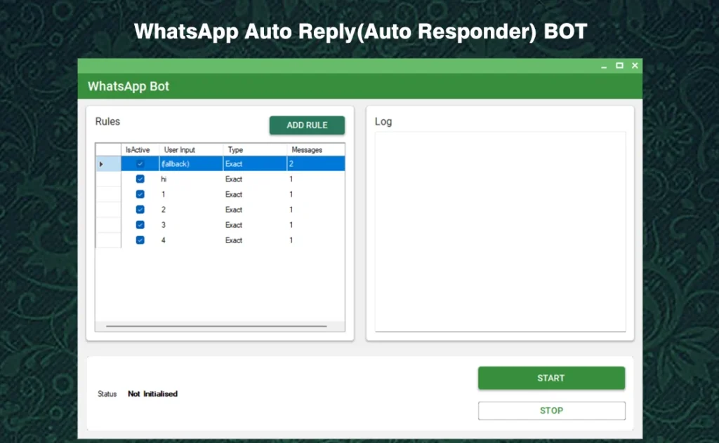 WA Auto Responder preview. wa sender free bulk messaging