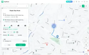 Anyporter One Click to Change Your GPS Location feature.