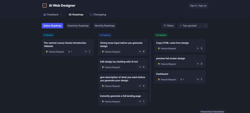 Ai Web Designer RoadMap