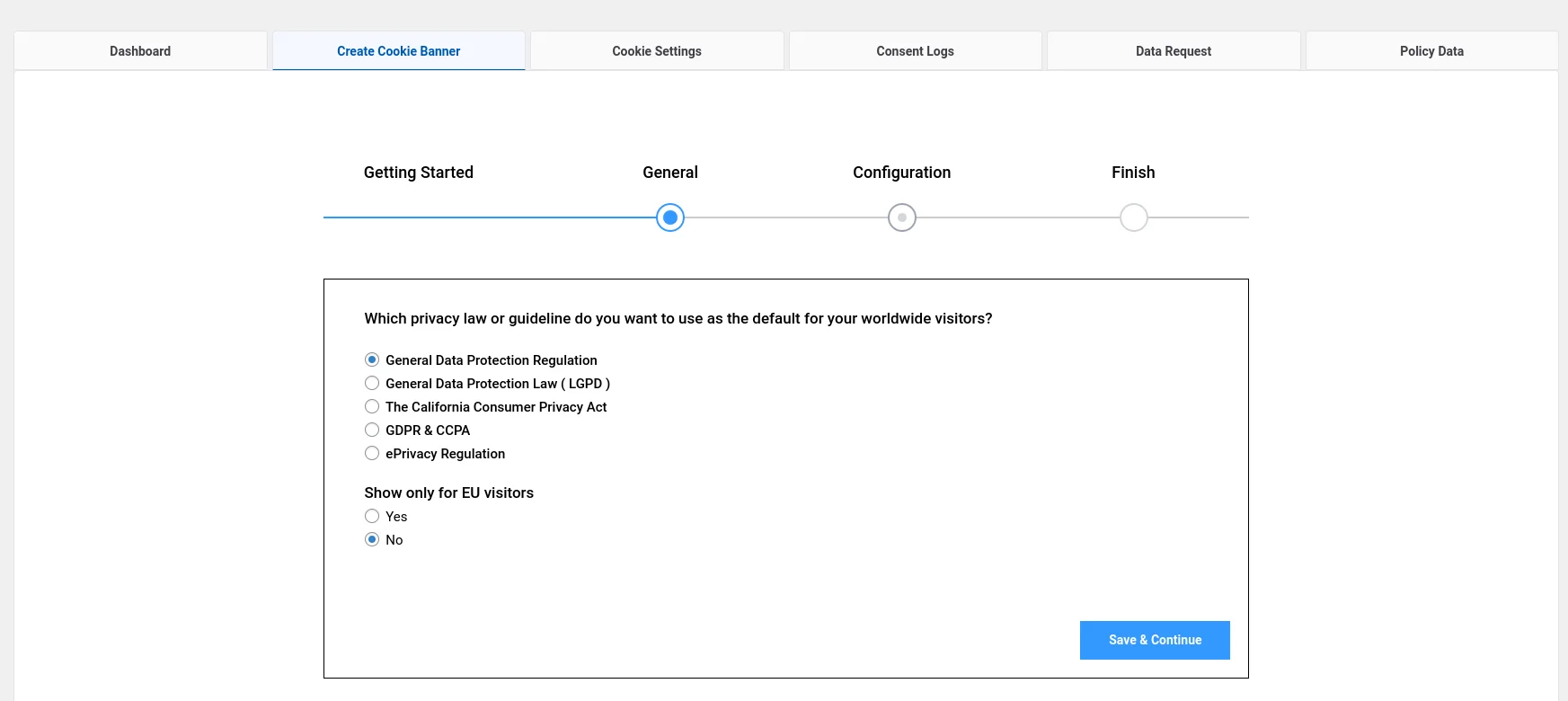 Cookie Settings Feature of WP Legal Pages Compliance Platform