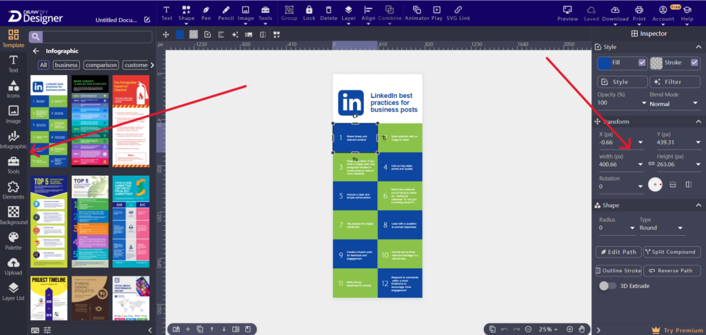 Customization Feature of Drawtify - Infographic Designs maker