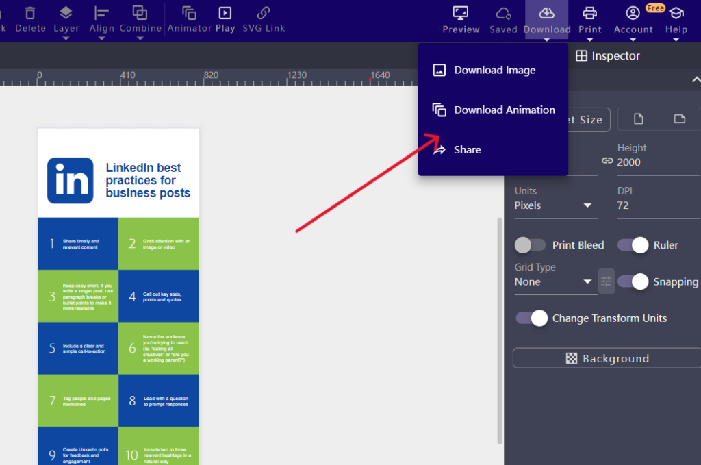 Drawtify Step 5 - Download your infographic template