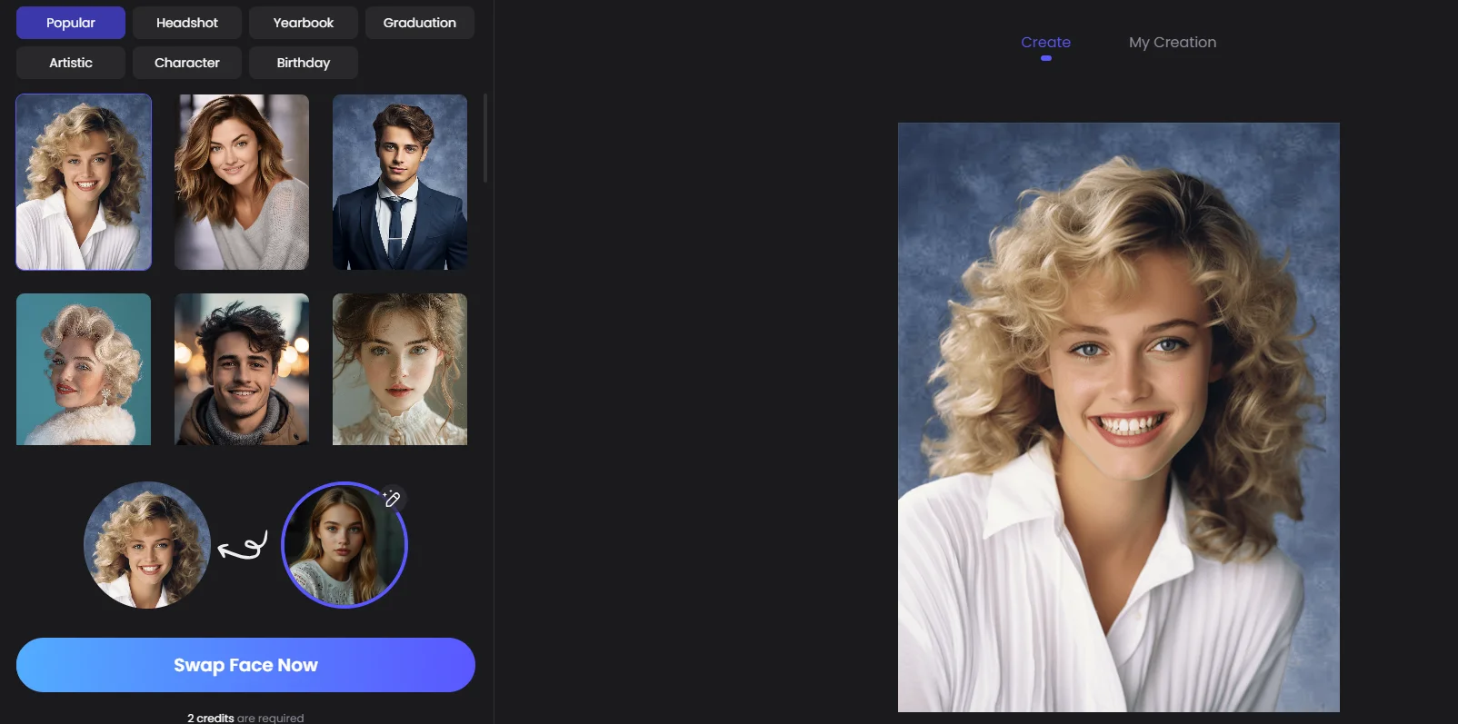 PicWish Face Swap UI