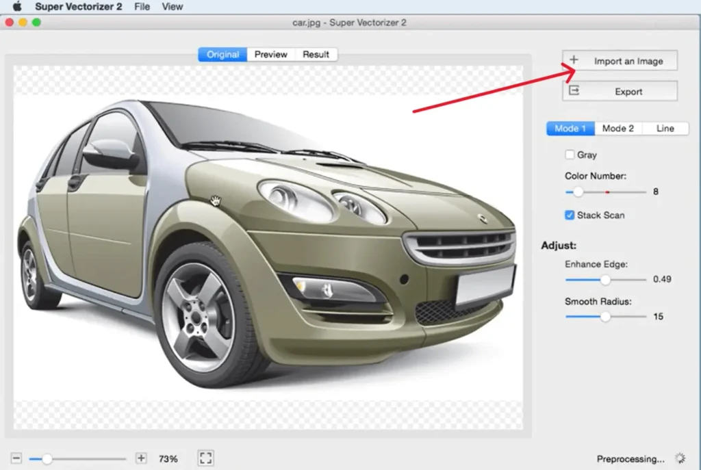 Super Vectorizer Pro - Image Vectorizer for Mac Mode 1 UI