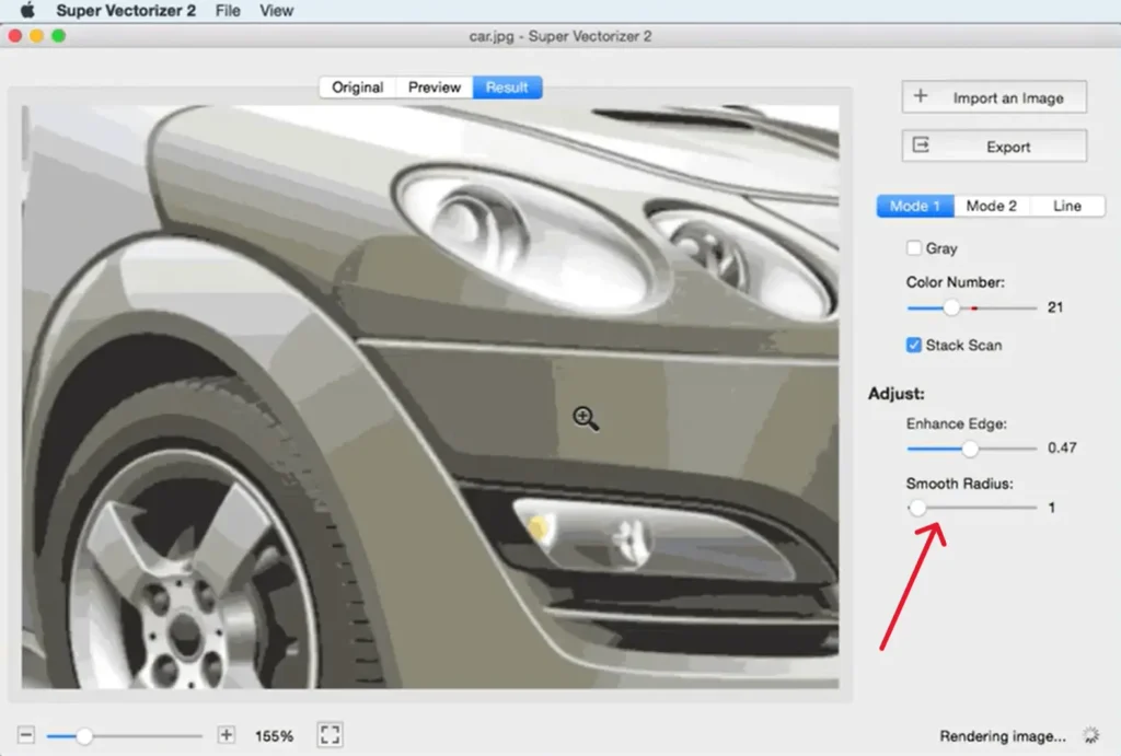 Super Vectorizer Pro - Photo vector Software Mode 1 UI