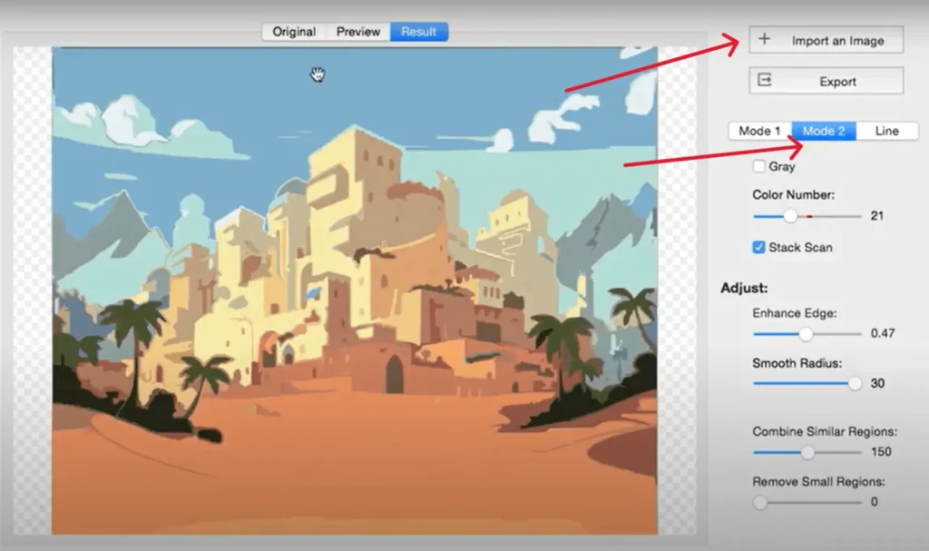 Super Vectorizer pro - Photo Vectorizer software Mode 2 UI