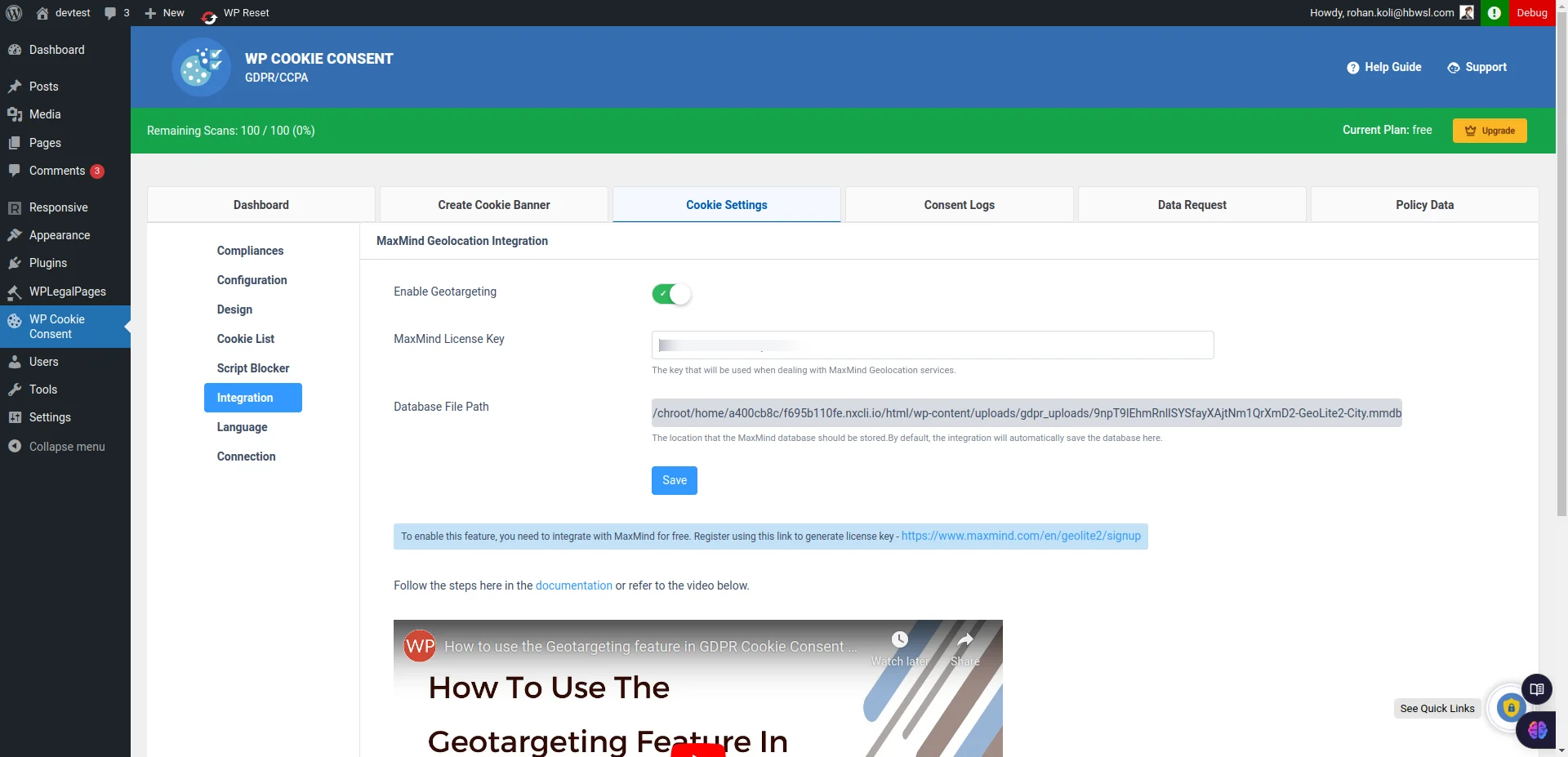 WP Cookie Consent Cookie Settings