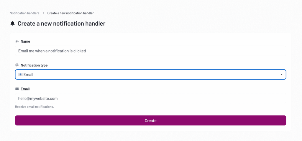 Contact Concert - Create a New Notification Handler