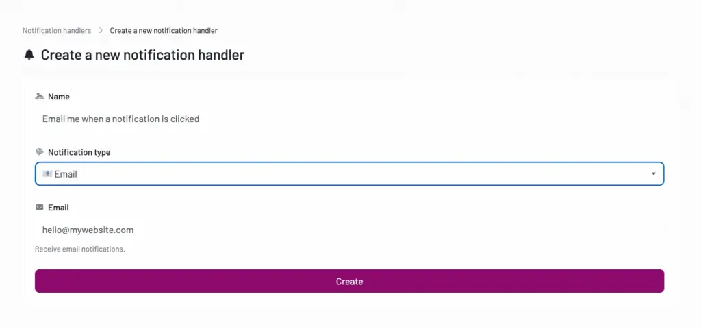 Contact Concert - Create a New Notification Handler