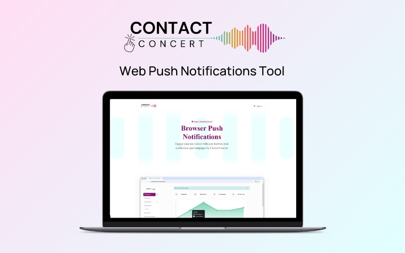 Contact Concert Web Push Notifications Tool Lifetime Deal Feature image