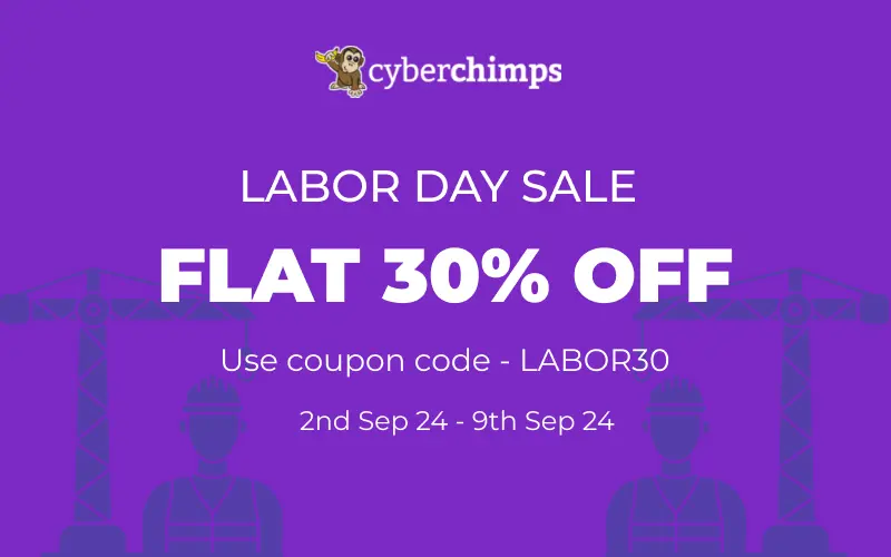 Cyberchimps labor day sale banner