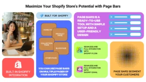 Image displaying infographic of the features of Page Bars – Shopify Notification Bar Generator