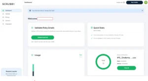 Scrubby Email validator Dashboard preview