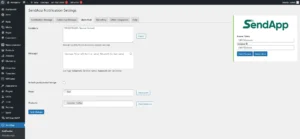 Sendapp Notification settings of the woocommerce order notification on whatsapp