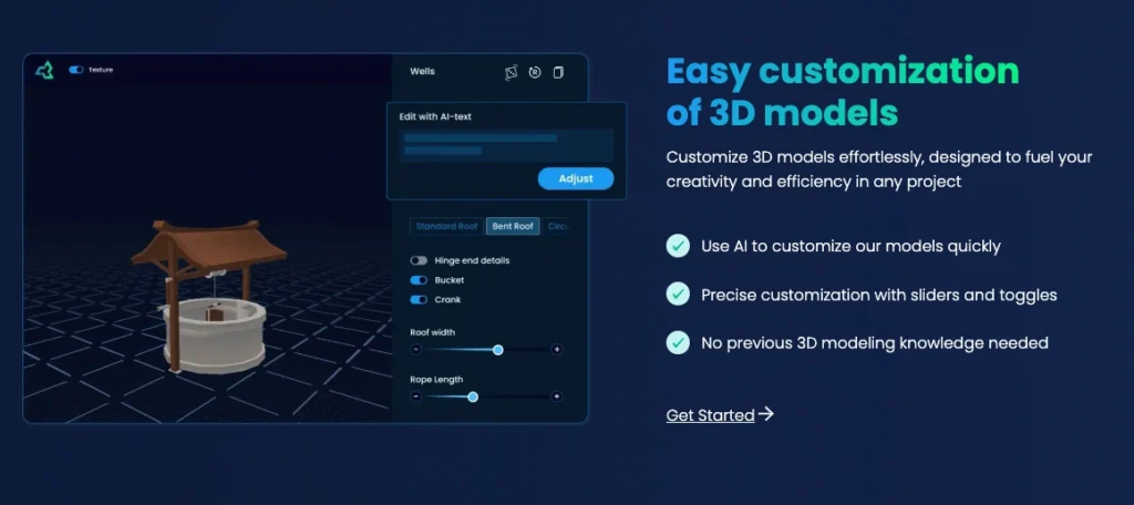 Easy Customizations features of Sloyd - AI 3D Model Generator