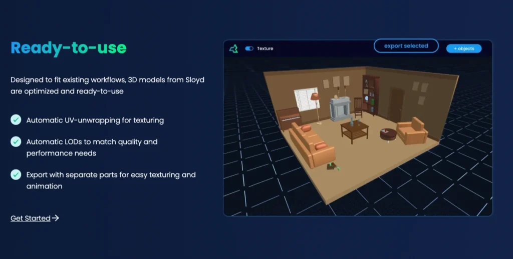 Preview of Sloyd - AI 3D Model Generator