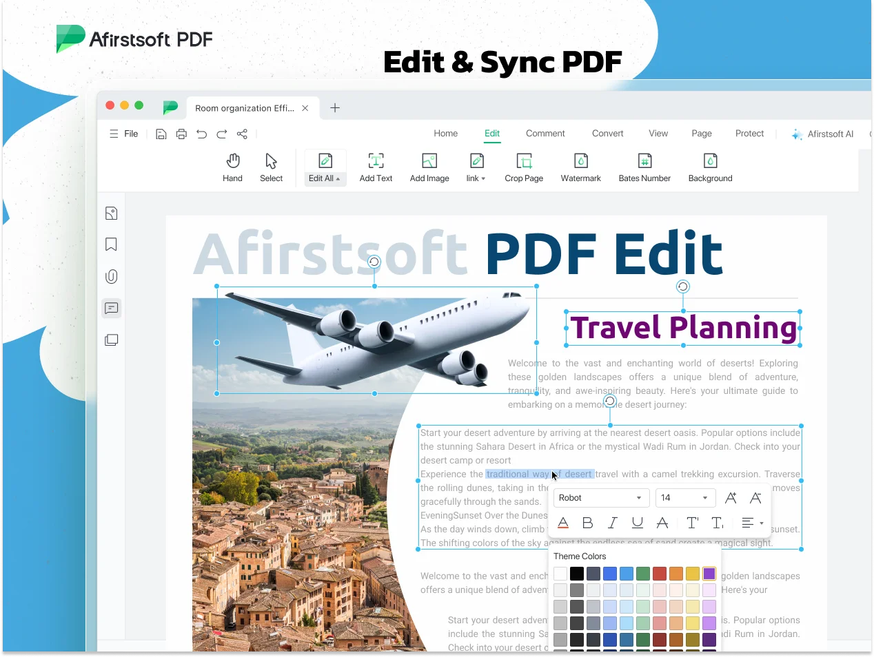 Afirstsoft Edit and sync pdf feature of PDF Editing Software