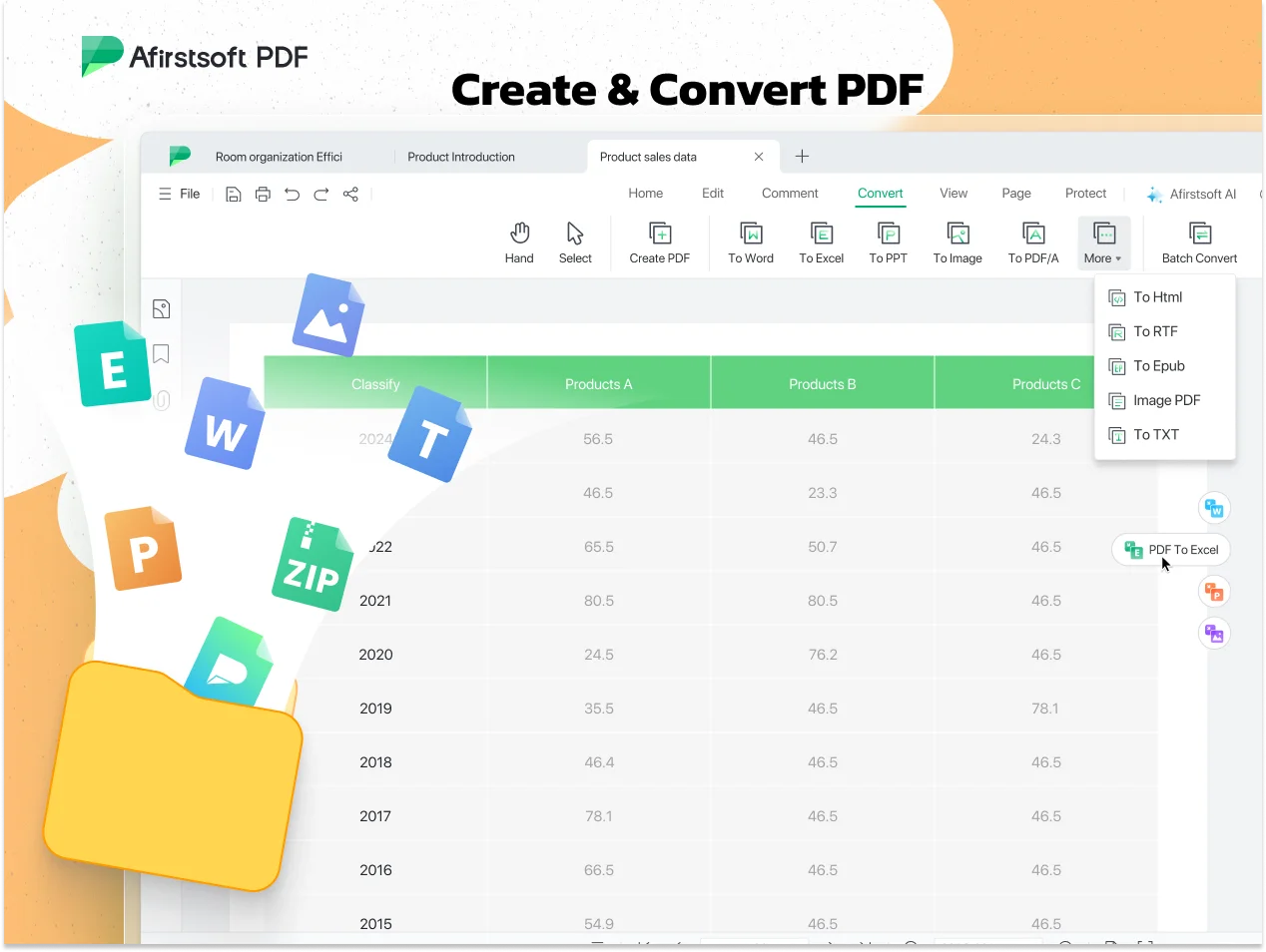 Afirstsoft Create and convert pdf feature of PDF Editing Software
