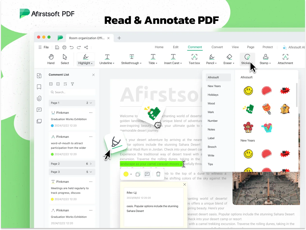 Afirstsoft Read and annotate pdf feature of PDF Editing Software