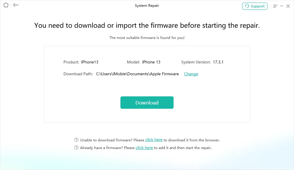 AnyFix – iOS System Repair and Recovery Software displaying System Repair Solutions