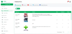 social media management platform displaying published post